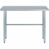Amgood 14 in. x 48 in. Open Base Stainless Steel Metal Table WT-1448-RCB-Z